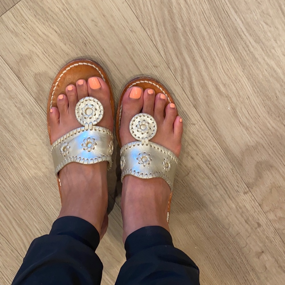 Jack Rogers Gold Sandals- 8